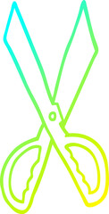 cold gradient line drawing cartoon sewing scissors