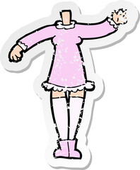 retro distressed sticker of a cartoon female body