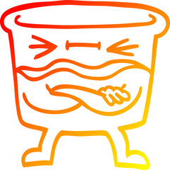 warm gradient line drawing cartoon whisky glass