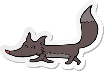 sticker of a cartoon little wolf