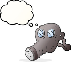 thought bubble cartoon gas mask