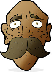 cartoon sad old man