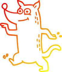 warm gradient line drawing cartoon funny dog