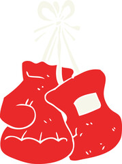 flat color illustration of a cartoon boxing gloves