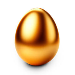 Golden egg isolated on transparent background. AI generative
