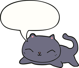 cartoon cat and speech bubble