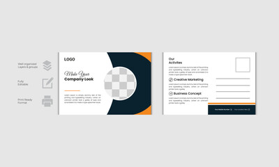 Creative Modern Vector Postcard Design Template