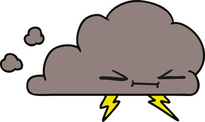 cartoon of a grumpy lightening cloud