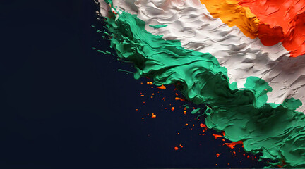 India Flag, Independence day, republic day and 15th August splash background illustration. Generative AI