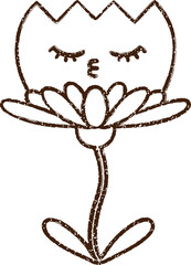 Happy Flower Charcoal Drawing