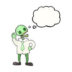 thought bubble textured cartoon zombie businessman
