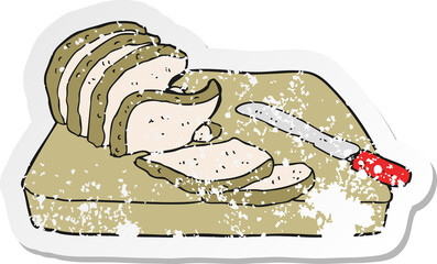 retro distressed sticker of a cartoon sliced bread