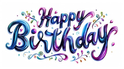 Naklejka premium Happy Birthday lettering