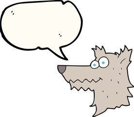speech bubble cartoon wolf head
