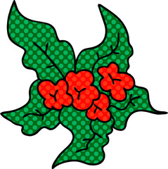 quirky comic book style cartoon christmas flower