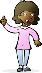 cartoon woman with idea