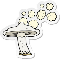 sticker of a cartoon mushroom