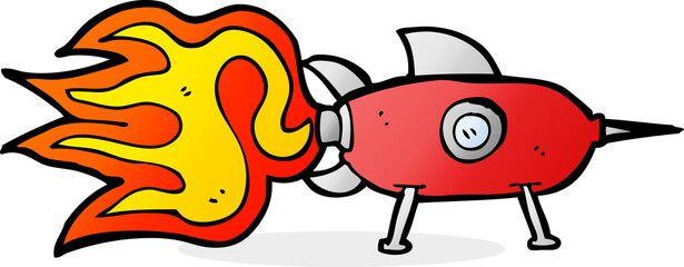 cartoon space rocket