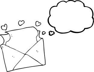 thought bubble cartoon love letter