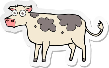 sticker of a cartoon cow