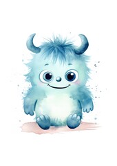 cute baby monster illustration