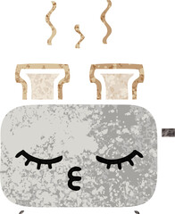 retro illustration style cartoon of a toaster