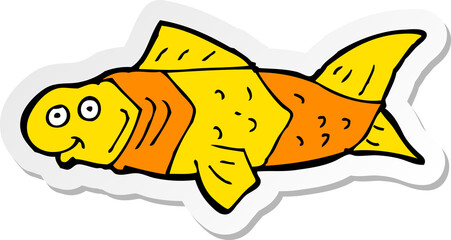 sticker of a cartoon funny fish