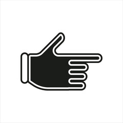 Free vector hand with pointing finger icon in white background.