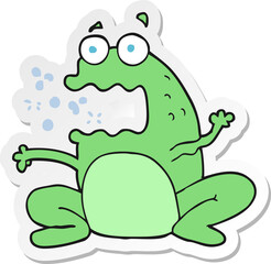 Fototapeta premium sticker of a cartoon burping frog