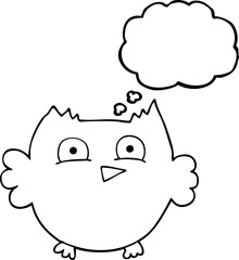 thought bubble cartoon little owl