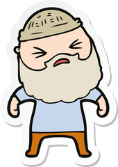 sticker of a cartoon man with beard