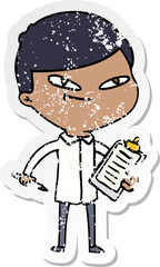 distressed sticker of a cartoon boy