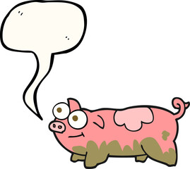 speech bubble cartoon pig
