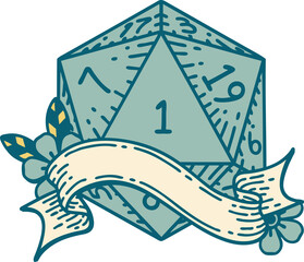 natural one d20 dice roll illustration