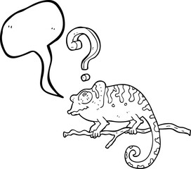 speech bubble cartoon curious chameleon