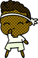 cartoon of kawaii cute fitness boy