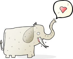 cartoon elephant with love heart