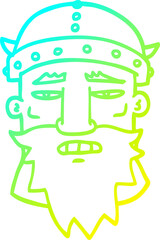 cold gradient line drawing cartoon angry warrior