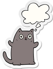 cartoon cat and thought bubble as a printed sticker