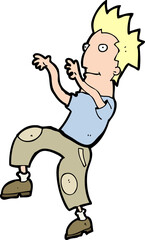 cartoon happy man doing funny dance
