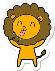 sticker of a happy cartoon lion