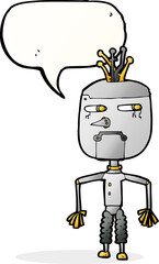 cartoon robot with speech bubble