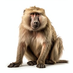 Fototapeta premium a baboon, studio light , isolated on white background
