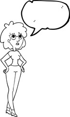 speech bubble cartoon surprised woman