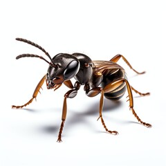 Fototapeta premium a ant, studio light , isolated on white background