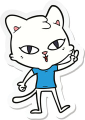 sticker of a cartoon cat