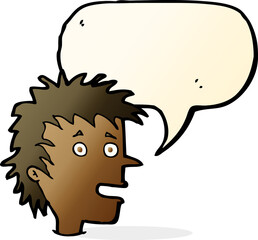 cartoon excited boy with speech bubble