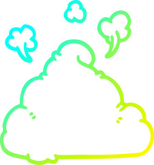 cold gradient line drawing cartoon poop