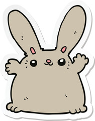 sticker of a cartoon rabbit