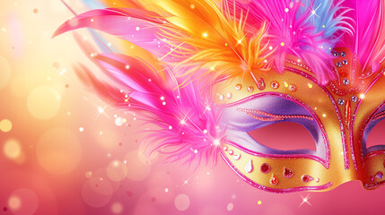 Venetian carnival banner with luxurious mask